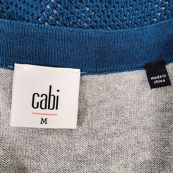 CAbi Cardigan Women’s Medium Ever Moroccan Blue Snap Button Front V Neck 3368 - Picture 6 of 8